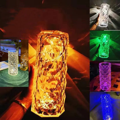 16 Colors Rose Rays Crystal Diamond Table Lamp 🔥HOT NOW🔥