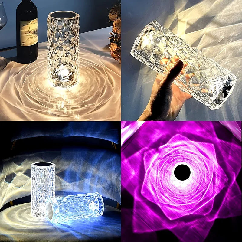 16 Colors Rose Rays Crystal Diamond Table Lamp 🔥HOT NOW🔥